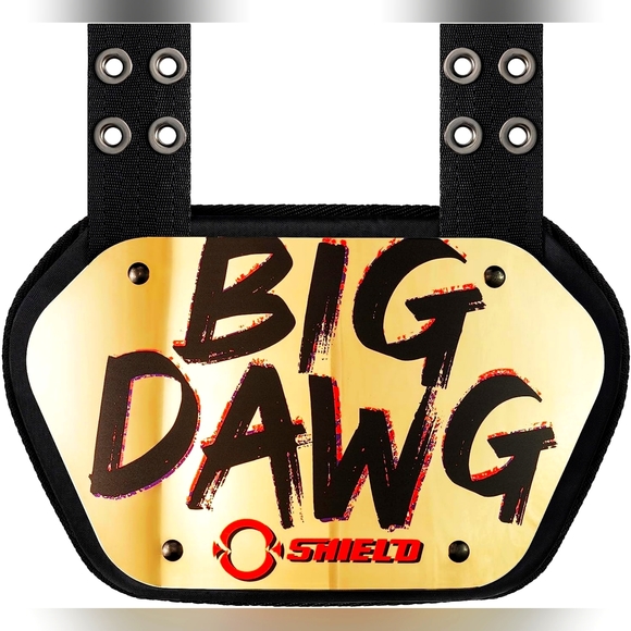O Shield Big DAWG Golden Chrome Football Back Plate - Youth (max. 180 pounds) - Picture 2 of 6